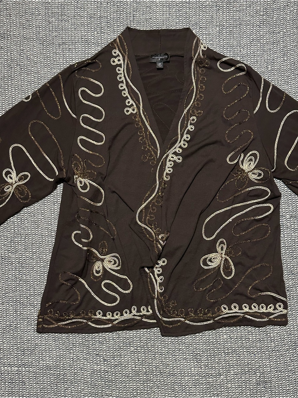 Investments Brown Wrap-Front Cardigan